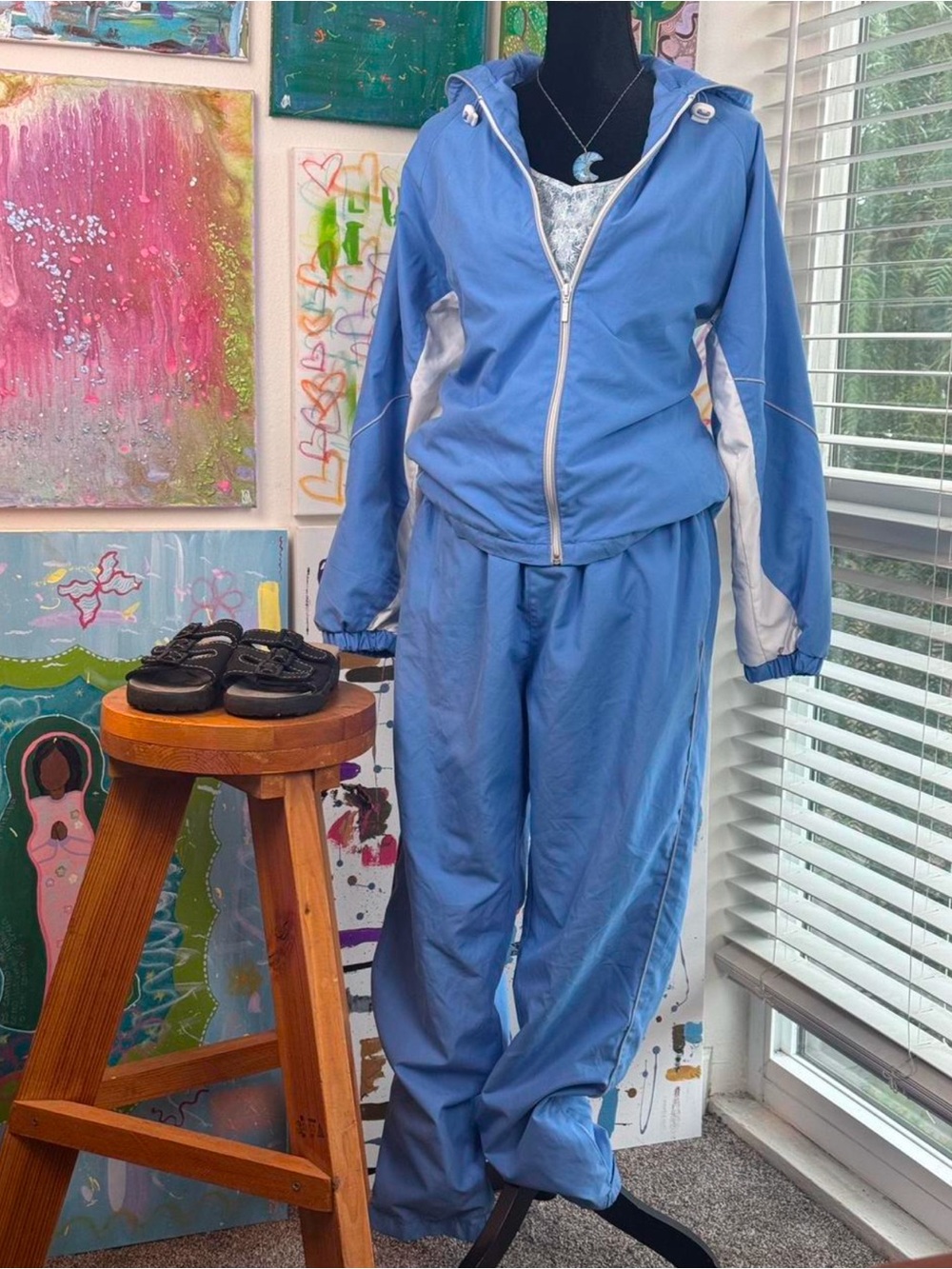 Y2K Vintage Baby Blue & White Tracksuit